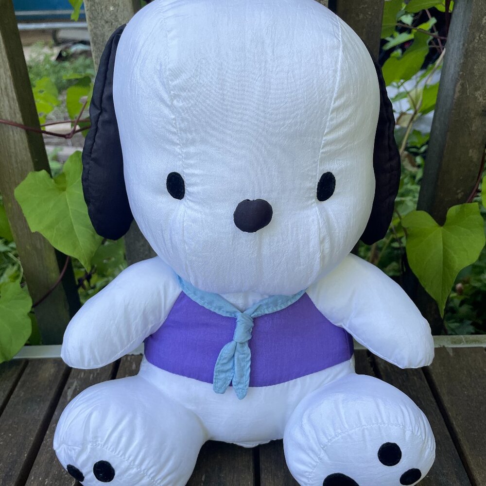 Pochacco Nylon Plush Vintage Sailor Dog 12” Tall Sanrio 1997